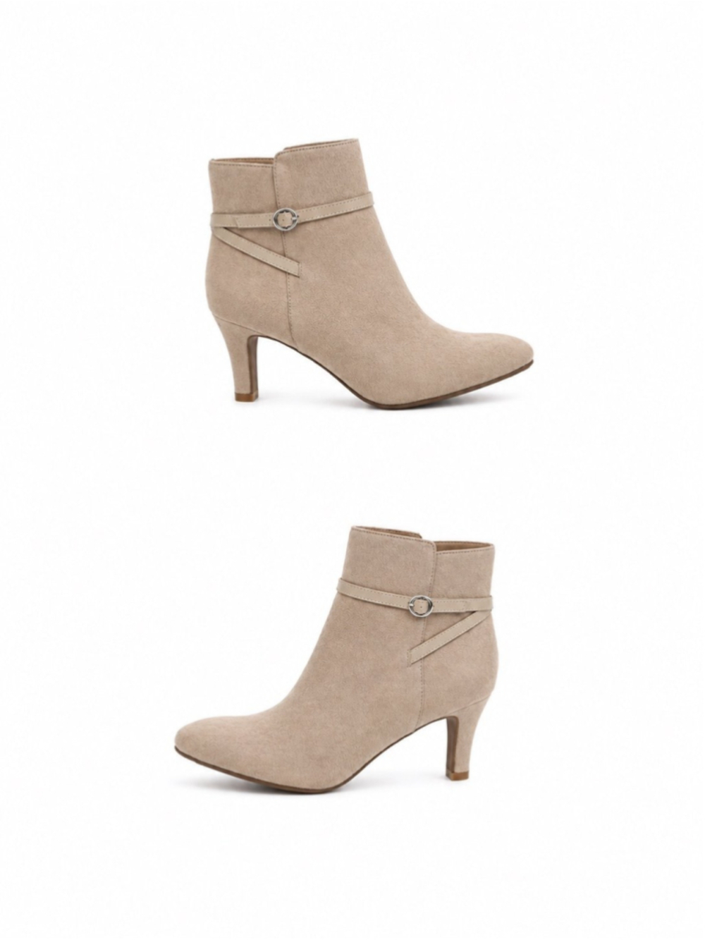 Life Stride Womens Guild Suede leather like ankle boots Booties kitten heels